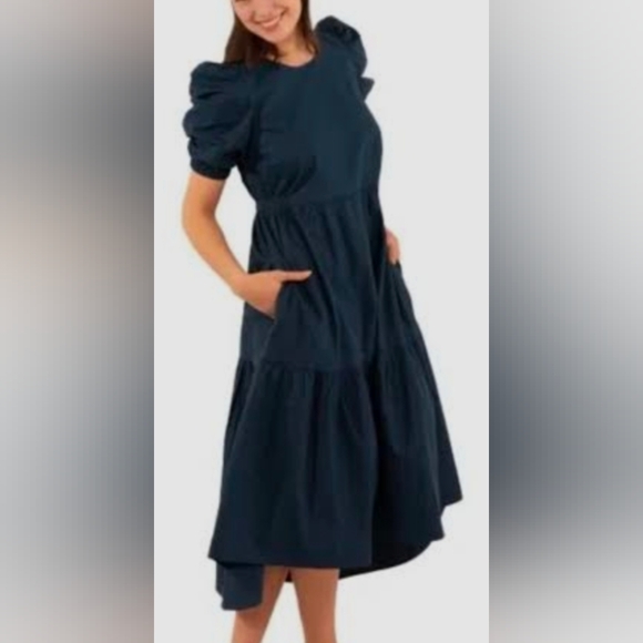 Gretchen Scott M Navy Frolic Dress - Picture 2 of 11